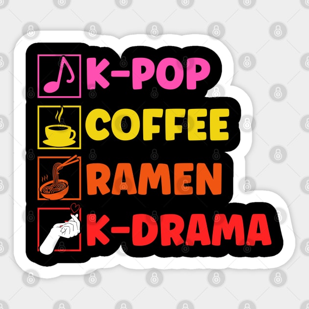 K-Pop Coffee Ramen K-Drama Japanese Sticker by Toeffishirts